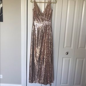 Belsoie By Jasmine Rose Gold Sequin Dress